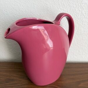 Hall China Pink Ceramic Pitcher Vintage Mid Century Modern Art Deco Mauve USA